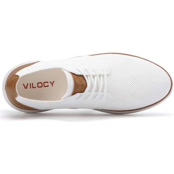 ⚡VILOCY Men's White Fashion Business Comfortable Breathable Dress Sneaker - Picture 4 of 7